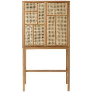 Design House Stockholm Cabinet vitré Air chêne, rotin