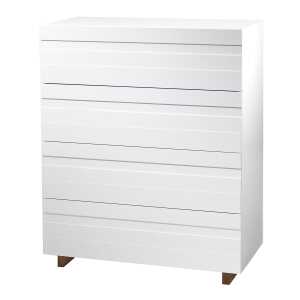 A2 Commode White 4 tiroirs Pieds en chêne