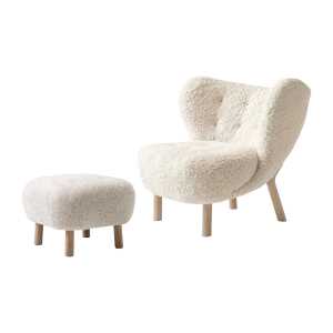 &Tradition Little Petra VB1 fauteuil et pouf ATD1 Chêne huilé blanc-Moonlight