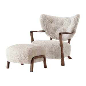 &Tradition Chaise longue Wulff ATD2 fauteuil et pouf ATD3 Noyer huilé-Moonlight