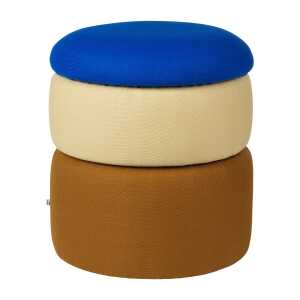 Broste Copenhagen Pouf Pond 42 cm Blue-sand-ochre