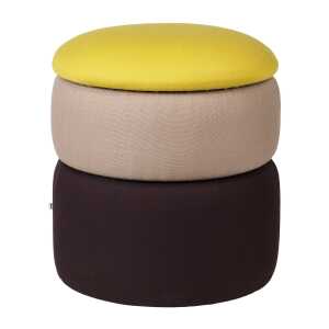 Broste Copenhagen Pouf Pond 42 cm Yellow-beige-dark grape