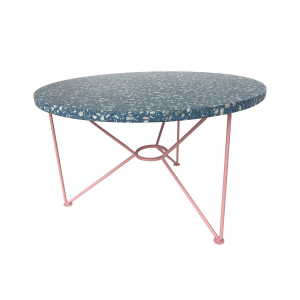 Acapulco Design – The Low Table, H 36 x Ø 65 cm, terrazzo / bleu memphis