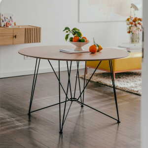 Acapulco Design – The Ring Table, H 74 x Ø 120 cm, placage noyer / noir