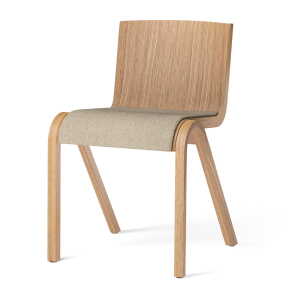 Audo – Ready Dining Chair, assise rembourrée, chêne naturel / bouclé beige