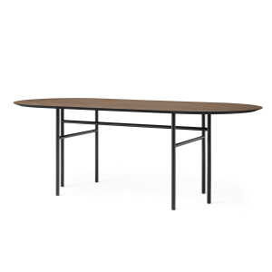 Audo – Snaregade Table de salle à manger ovale, 210 x 95 cm, noir / placage chêne teinté foncé
