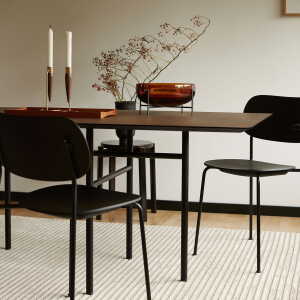 Audo – Snaregade Table de salle à manger, rectangulaire, 200 x 90 cm, noir / placage chêne teinté foncé