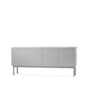 A2 Buffet Beam gris clair, structure gris clair, plateau en marbre carrara