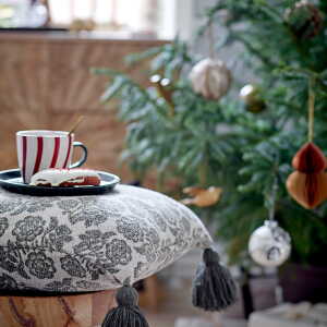 Bloomingville – Jolly Tasse de Noël avec anse, Ø 9 cm, H 8 cm, rouge / blanc (set de 2)