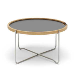 Carl Hansen – CH417 Tray Table, stratifié noir / blanc / chêne huilé