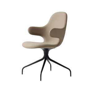 &Tradition Chaise de bureau Catch JH2 tissu steelcut 255 dark beige, structure tournante black