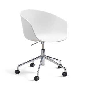 HAY – About A Chair AAC 52 avec Gaslift, aluminium poli / white 2. 0