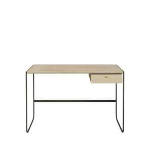 Asplund Bureau Tati chêne teinté blanc (p2), 1 tiroir p2, support green khaki