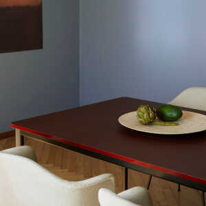 & Tradition – Drip Table de salle à manger HW59, 190 x 80 cm, Black Nano Laminat, pieds de table noirs