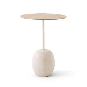 & Tradition – Lato Table d’appoint, H 50 cm / Ø 40 cm, Chêne / Marbre Crema Diva