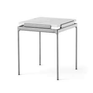 & Tradition – Sett Side Table LN11, Bianco Carrara / chrome foncé