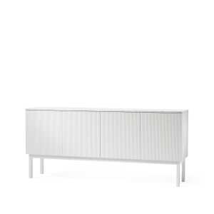 A2 Buffet Beam laqué blanc, structure blanche, plateau en marbre carrara