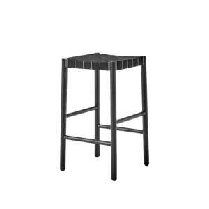 &Tradition Tabouret de bar Betty TK7 black, assise en ruban de lin tressé noir