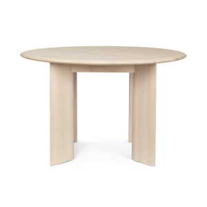 ferm LIVING – Bevel Table, Ø 117 x H 73 cm, hêtre huilé blanc