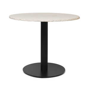 ferm LIVING – Mineral Table Marbre Ø 90 cm, blanc / noir