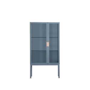 Asplund Frame Semi Vitrine nordic blue, poignée en cuir naturel