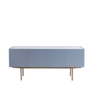 Asplund Luc Deluxe 160 table d’appoint nordic blue, dessus carrara , pieds p4, portes