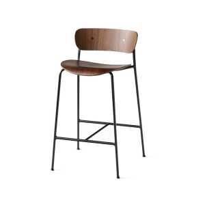 &Tradition Tabouret de bar Pavilion AV7 noyer laqué, structure en acier