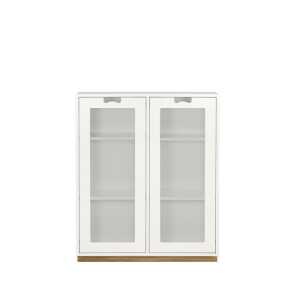 Asplund Vitrine Snö E white, support en chêne, dj.42 cm