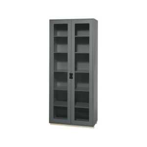 Asplund Vitrine haute Snö F storm grey, support en bouleau, dj.30 cm