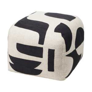 Broste Copenhagen Pouf Mundo 38 cm Black-light beige