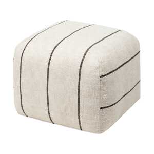 Broste Copenhagen Pouf Sigrid 50×50 cm Light beige-black