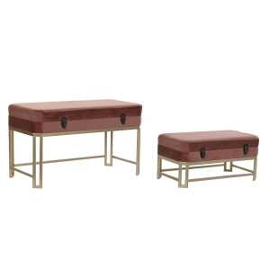 Banc banquette métal et velours DKD Home Decor