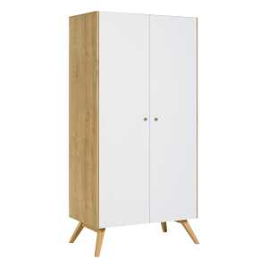 Armoire 2 portes avec penderie et 7 niches  L101 cm