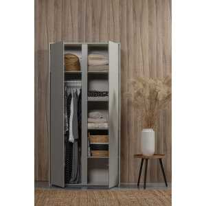 Armoire 2 portes en pin ​​gris nuages