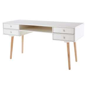 Bureau 4 tiroirs blanc